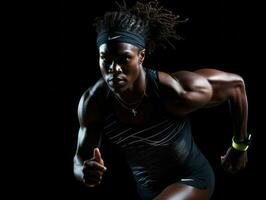 Dynamic Photograph of Female athlete AI Generative photo