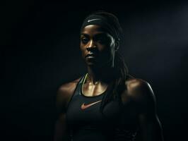 Dynamic Photograph of Female athlete AI Generative photo