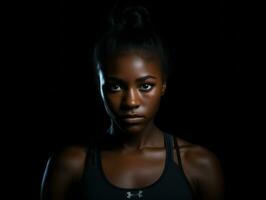 Dynamic Photograph of Female athlete AI Generative photo