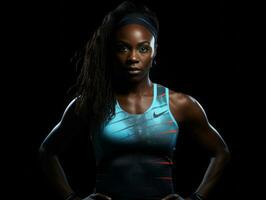 Dynamic Photograph of Female athlete AI Generative photo