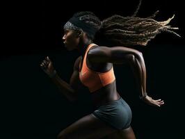 Dynamic Photograph of Female athlete AI Generative photo