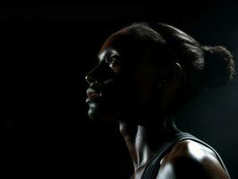 Dynamic Photograph of Female athlete AI Generative photo