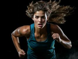 Dynamic Photograph of Female athlete AI Generative photo