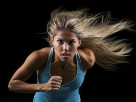 Dynamic Photograph of Female athlete AI Generative photo