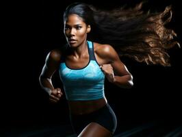 Dynamic Photograph of Female athlete AI Generative photo