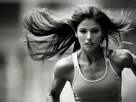 Dynamic Photograph of Female athlete AI Generative photo
