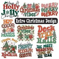 Retro Christmas Design Bundle vector