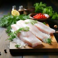 Cod. Mild-tasting white fish that's great for frying photo