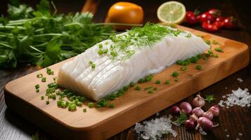 Cod. Mild-tasting white fish that's great for frying photo