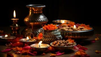 Still life for diwali celebration photo