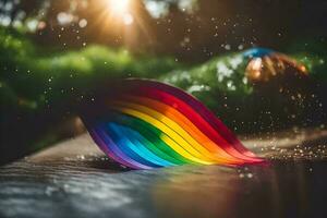photo wallpaper rain, the sky, the sun, the rainbow, the rainbow, the rainbow,. AI-Generated