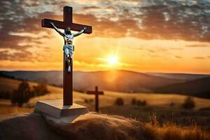 the cross is a symbol of the cross of person. AI-Generated photo