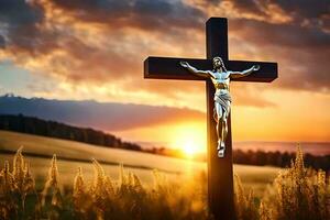 the cross is the symbol of the person. AI-Generated photo