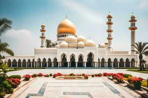 el grandioso mezquita de abu dhabi generado por ai foto