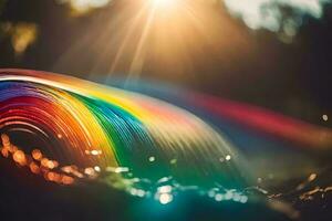 arco iris acuarela resumen foto. generado por ai foto