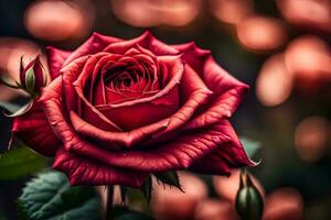 a red rose is shown in the background. AI-Generated photo