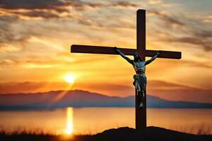 the cross is the symbol of the person. AI-Generated photo