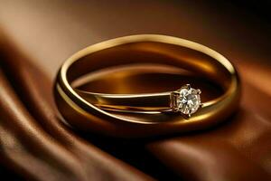 gold wedding rings, the photograph wedding rings, the hd wallpaper. AI-Generated photo