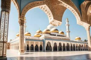 el grandioso mezquita de abu dhabi generado por ai foto