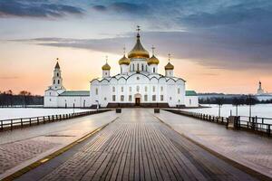 el catedral de el santo cruzar en Moscú, Rusia. generado por ai foto