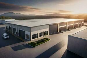the new warehouse building at the new industrial park. AI-Generated photo