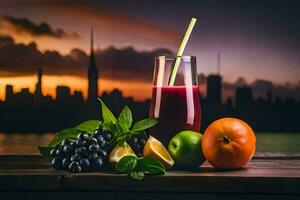 juice with a view. AI-Generated photo