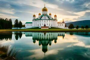 el ruso ortodoxo catedral en el ciudad de kazán. generado por ai foto