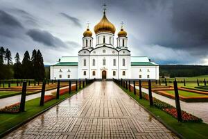 the cathedral of the holy cross in the city of kazan. AI-Generated photo