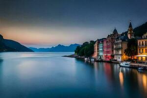 el hermosa pueblo de Salsburgo, Austria. generado por ai foto