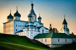 the russian orthodox church in the village of krasnoyarsk. AI-Generated photo