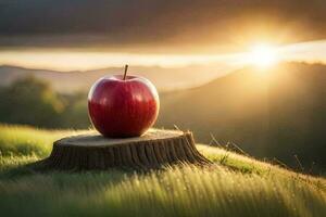 el manzana es un símbolo de el manzana árbol, cuales es un símbolo de el manzana de conocimiento. generado por ai foto