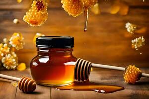 honey is a natural remedy for many health problems. AI-Generated photo