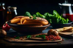 food on the table. AI-Generated photo