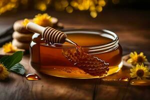 honey is a natural remedy for many health problems. AI-Generated photo