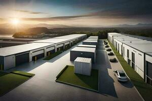 the new warehouse building at the new industrial park. AI-Generated photo