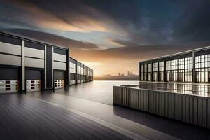 the building is surrounded by large windows. AI-Generated photo