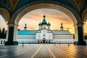 el catedral de el santo cruzar en kiev, Ucrania. generado por ai foto