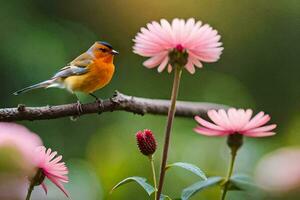 foto fondo de pantalla flores, el pájaro, pájaro, pájaro, pájaro, pájaro, pájaro, pájaro,. generado por ai