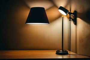 a lamp is on a table next to a lamp. AI-Generated photo