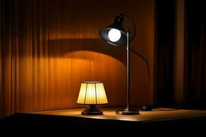 a lamp and a lamp on a table. AI-Generated photo