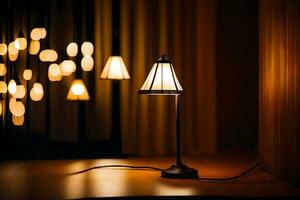 a table lamp with a light bulb on it. AI-Generated photo