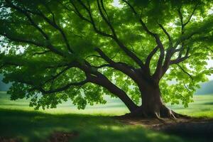 photo wallpaper the sky, trees, grass, green, the grass, the trees, the grass. AI-Generated