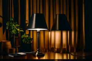 a table lamp and a lamp on a table. AI-Generated photo