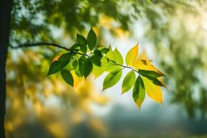 otoño hojas en el árbol. generado por ai foto