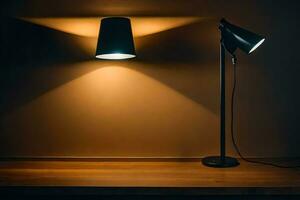 a black lamp and a lamp on a table. AI-Generated photo