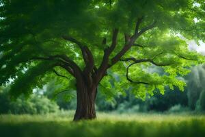 foto fondo de pantalla el cielo, árboles, césped, el césped, el árboles, el verde, el. generado por ai