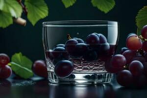 grapes in a glass. AI-Generated photo