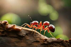 photo wallpaper the tree, bugs, red, ants, the tree, the tree, the tree. AI-Generated