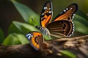 mariposa, el cielo, el sol, el verde, el mariposa, el naturaleza,. generado por ai foto