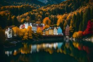 autumn in the alps, austria. AI-Generated photo